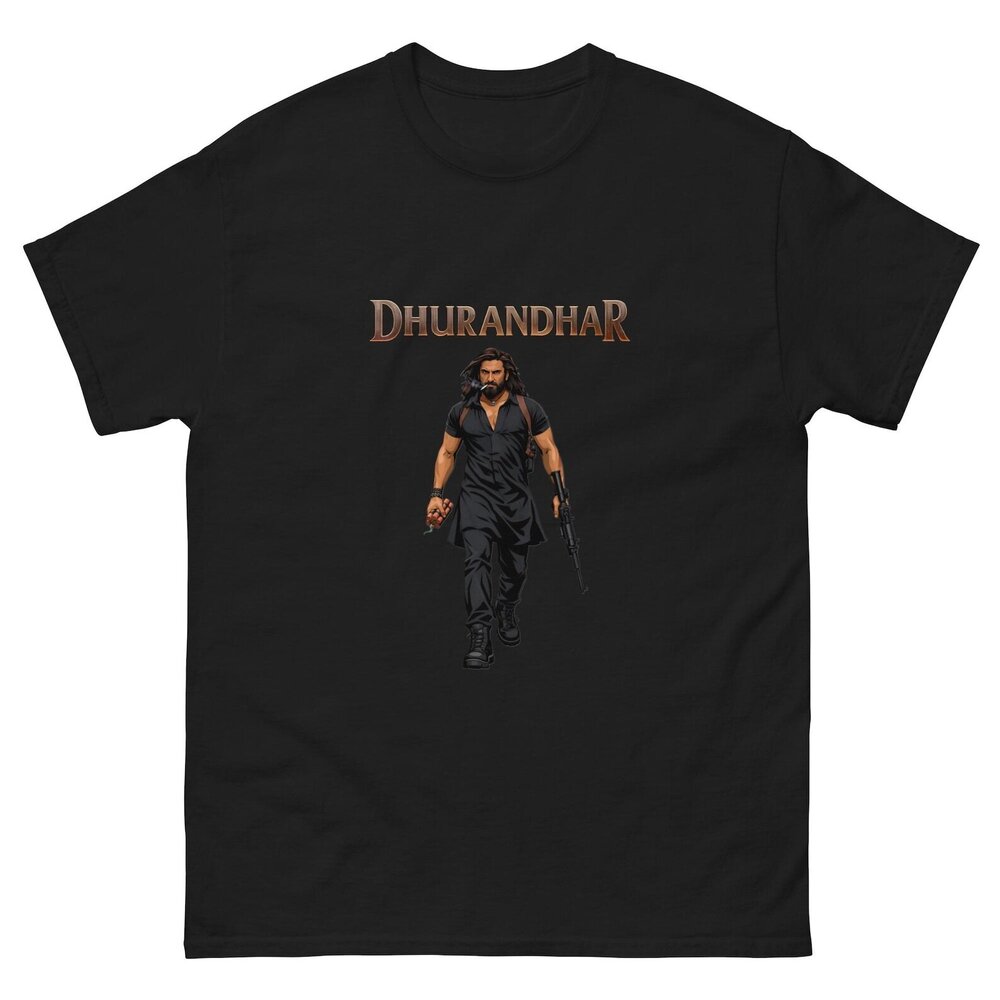 Dhurandhar Movie Inspired T Shirt Black